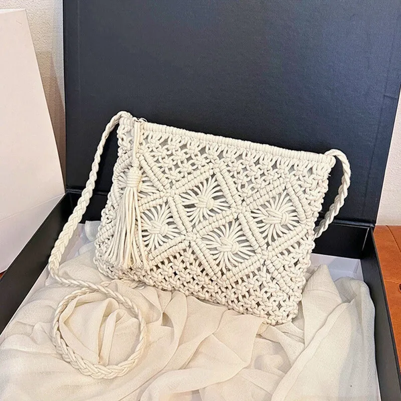 SUNWOVEN MACRAMÉ HANDBAG