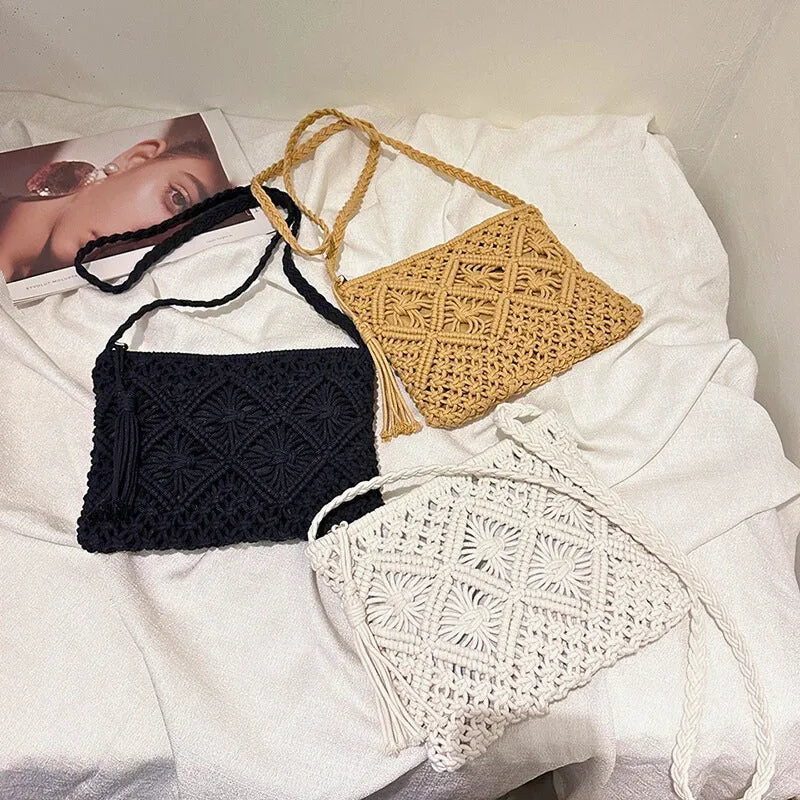 SUNWOVEN MACRAMÉ HANDBAG