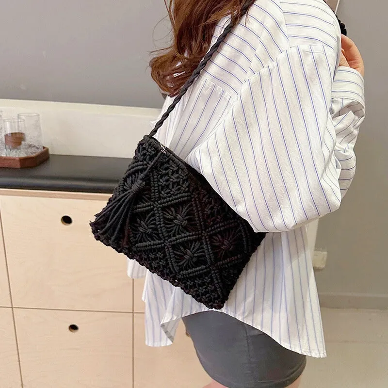 SUNWOVEN MACRAMÉ HANDBAG