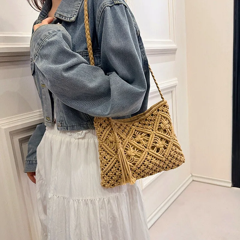 SUNWOVEN MACRAMÉ HANDBAG