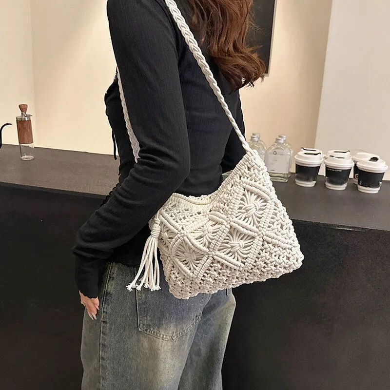 SUNWOVEN MACRAMÉ HANDBAG