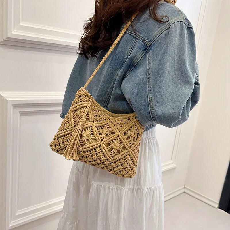 SUNWOVEN MACRAMÉ HANDBAG