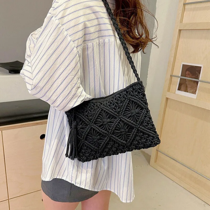 SUNWOVEN MACRAMÉ HANDBAG