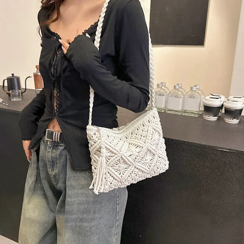 SUNWOVEN MACRAMÉ HANDBAG