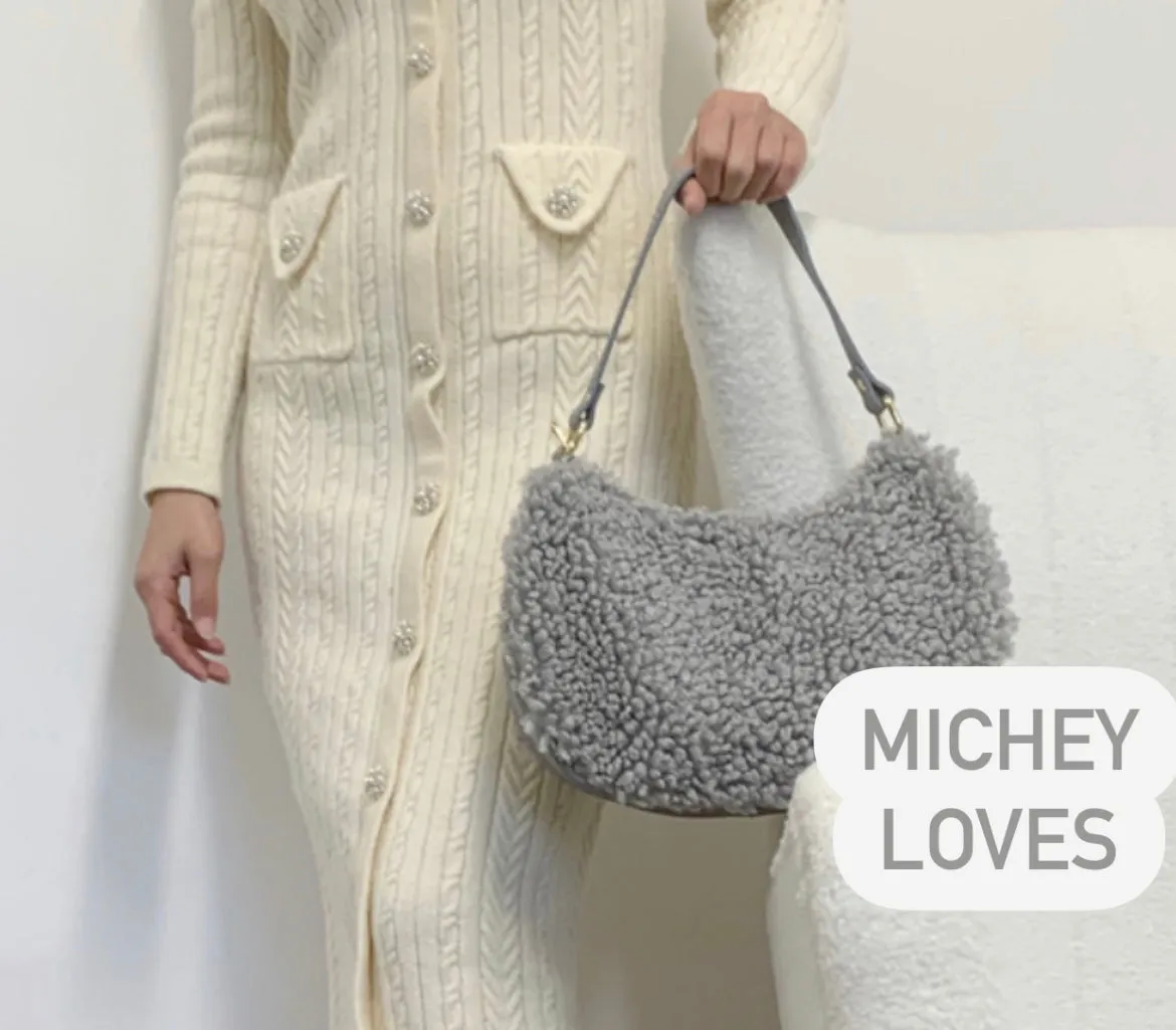 Teddy Shearling & Leather Bag | Cream