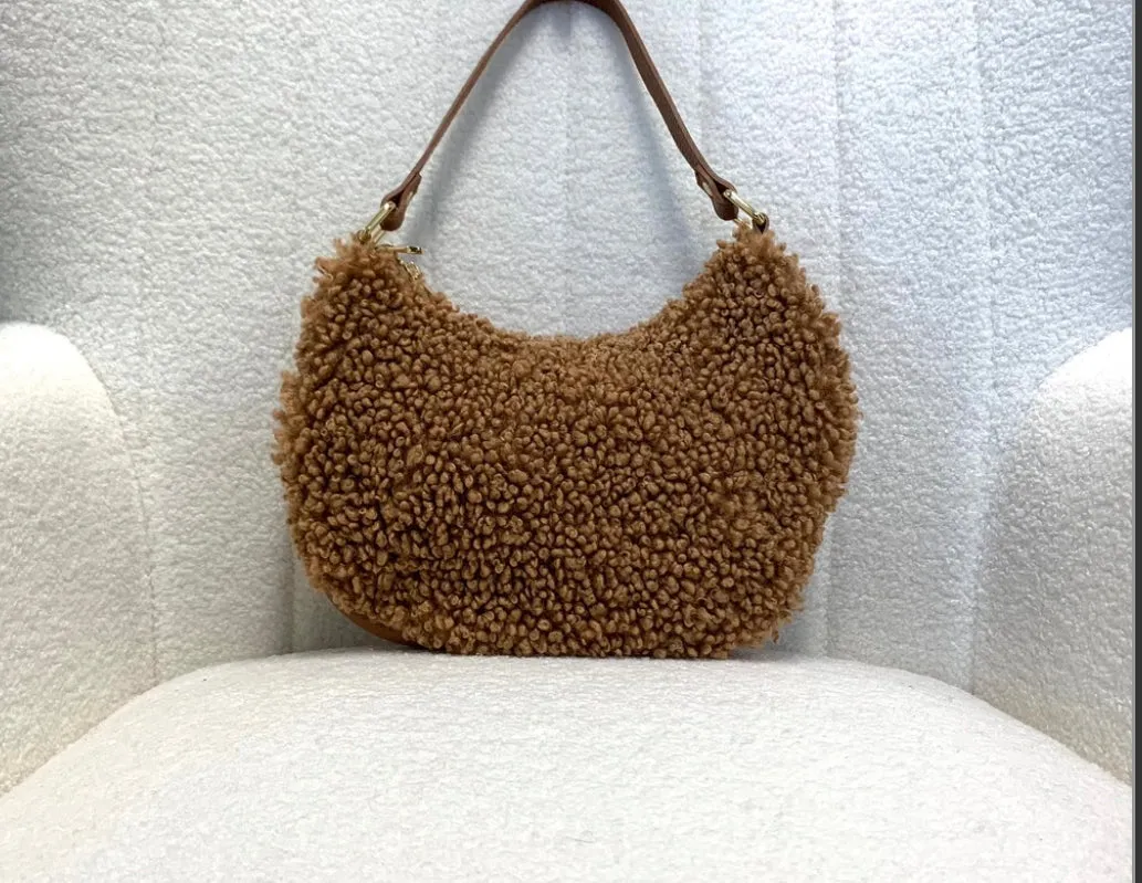 Teddy Shearling & Leather Bag | Cream