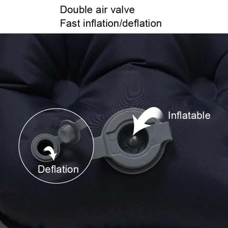 TPU Inflatable Sleeping Pad Camps Outdoor Waterproof Single Travel Cushion(Navy)