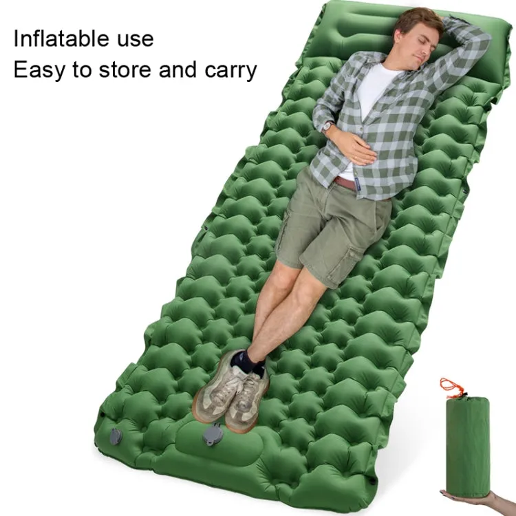 TPU Inflatable Sleeping Pad Camps Outdoor Waterproof Single Travel Cushion(Navy)