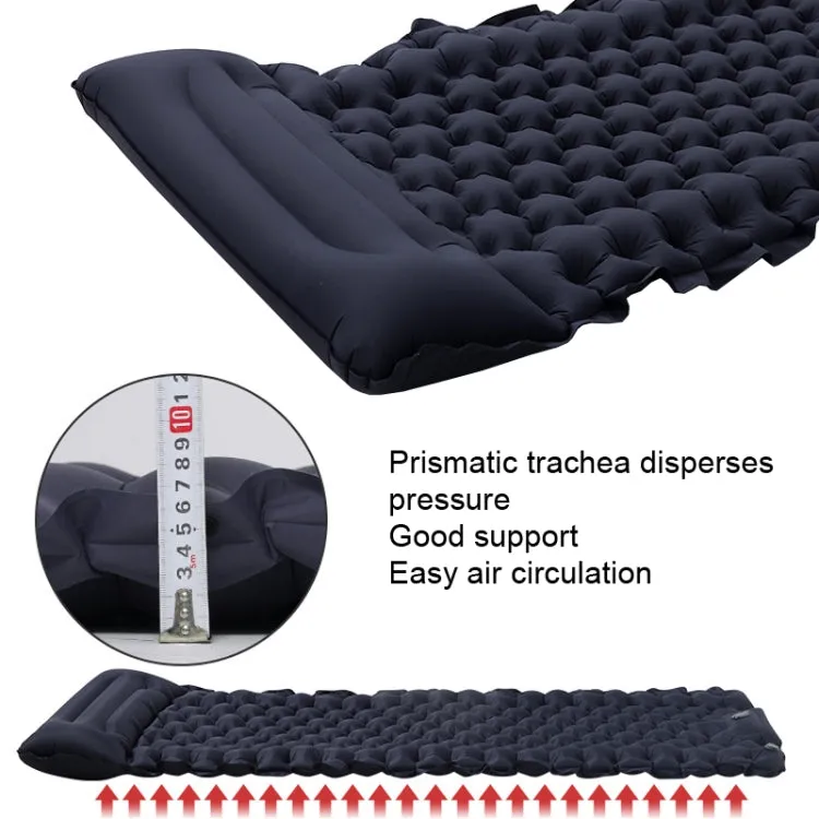 TPU Inflatable Sleeping Pad Camps Outdoor Waterproof Single Travel Cushion(Navy)