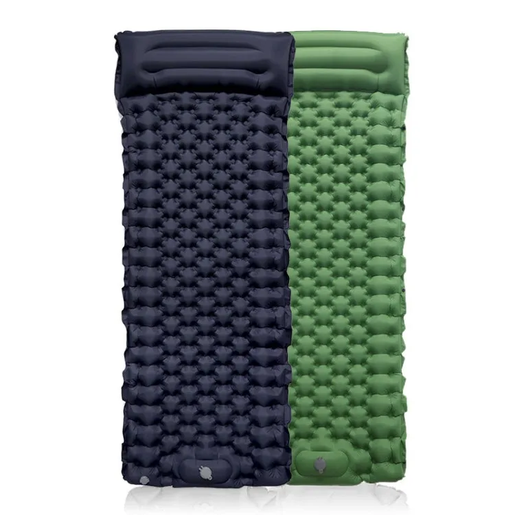 TPU Inflatable Sleeping Pad Camps Outdoor Waterproof Single Travel Cushion(Navy)