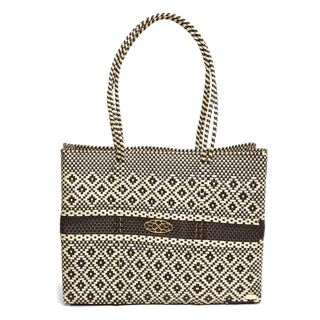 TRAVEL BROWN BEIGE AZTEC TOTE WITH CLUTCH