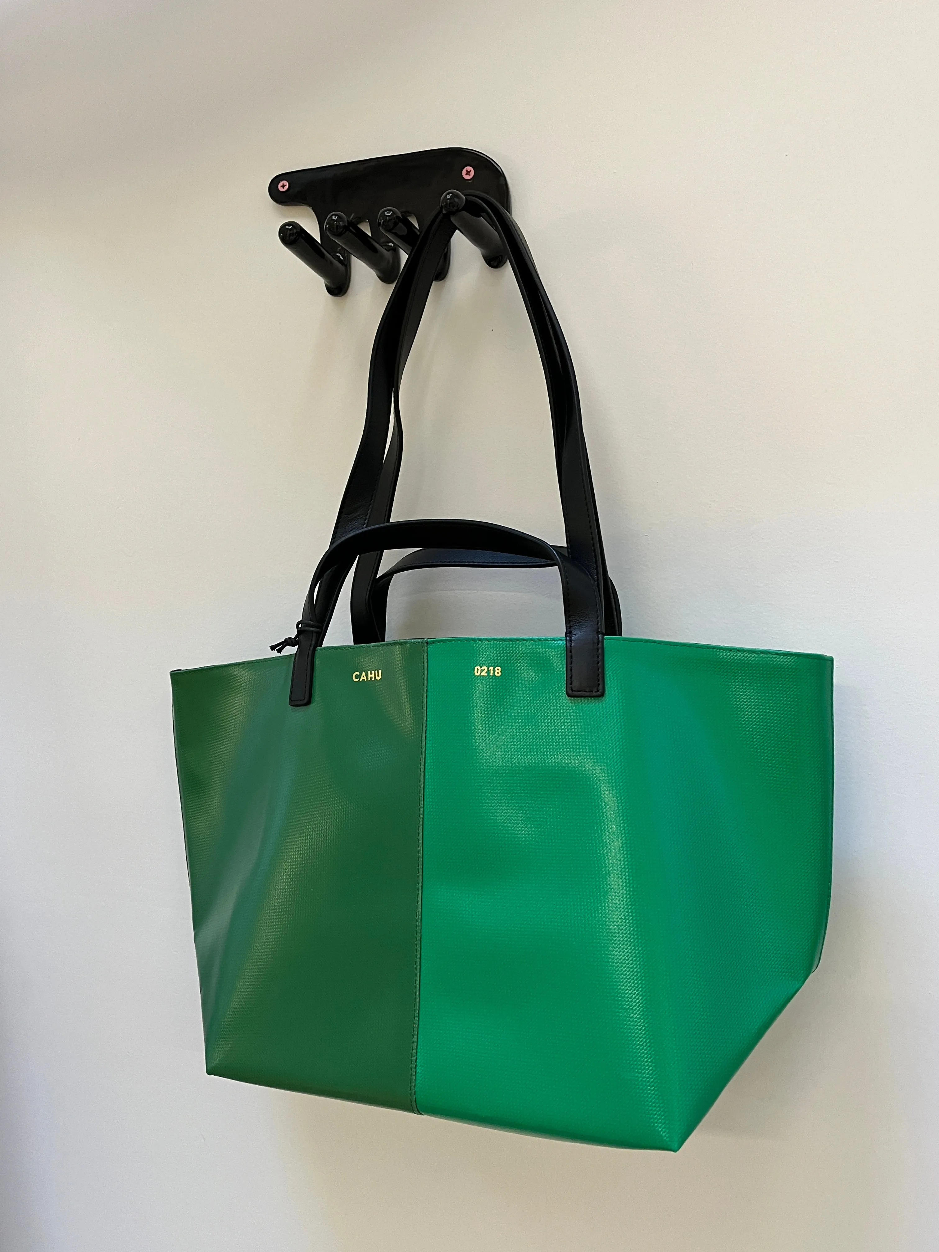 Two Tone Pratique Tote Bag - Dark Green/Green
