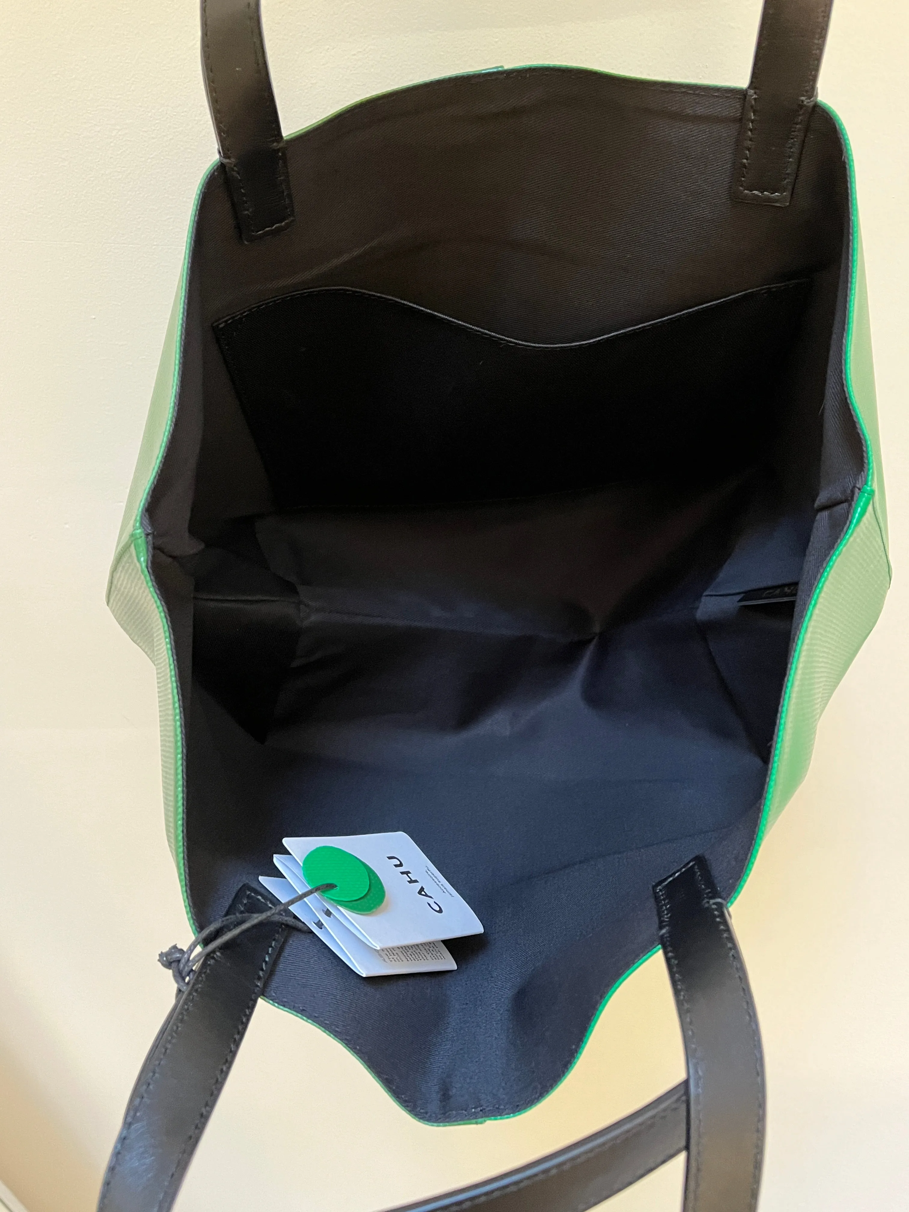 Two Tone Pratique Tote Bag - Dark Green/Green