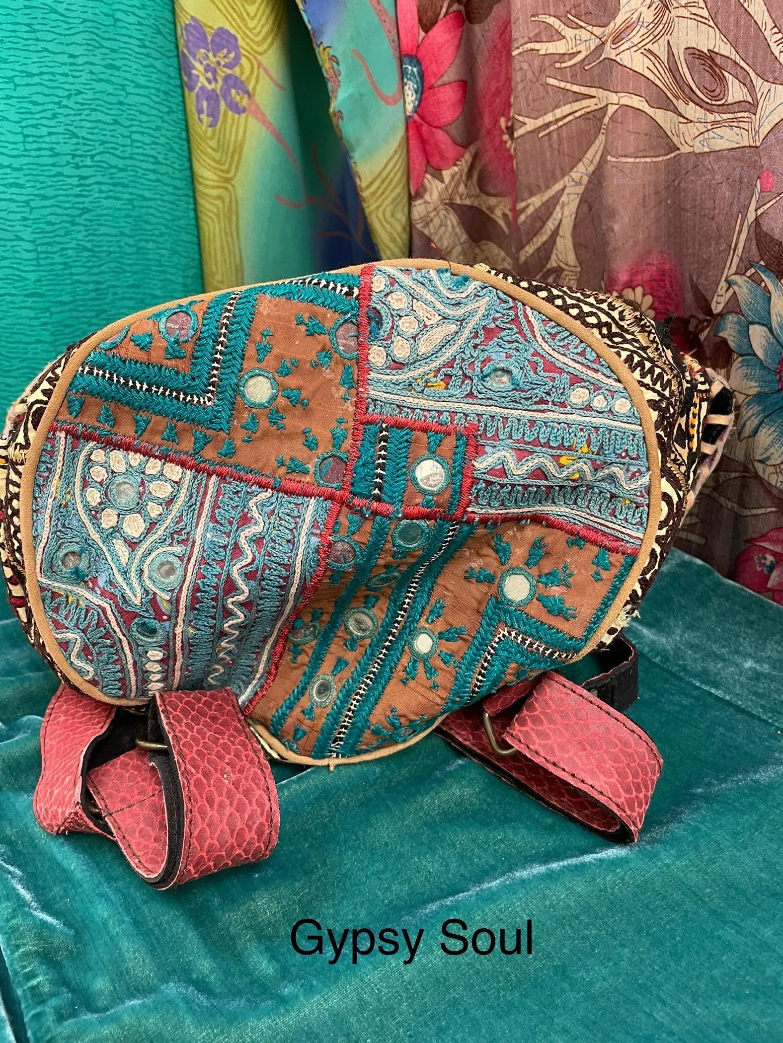 Upcycled Embroidered Market Backpack by Kantha Bae
