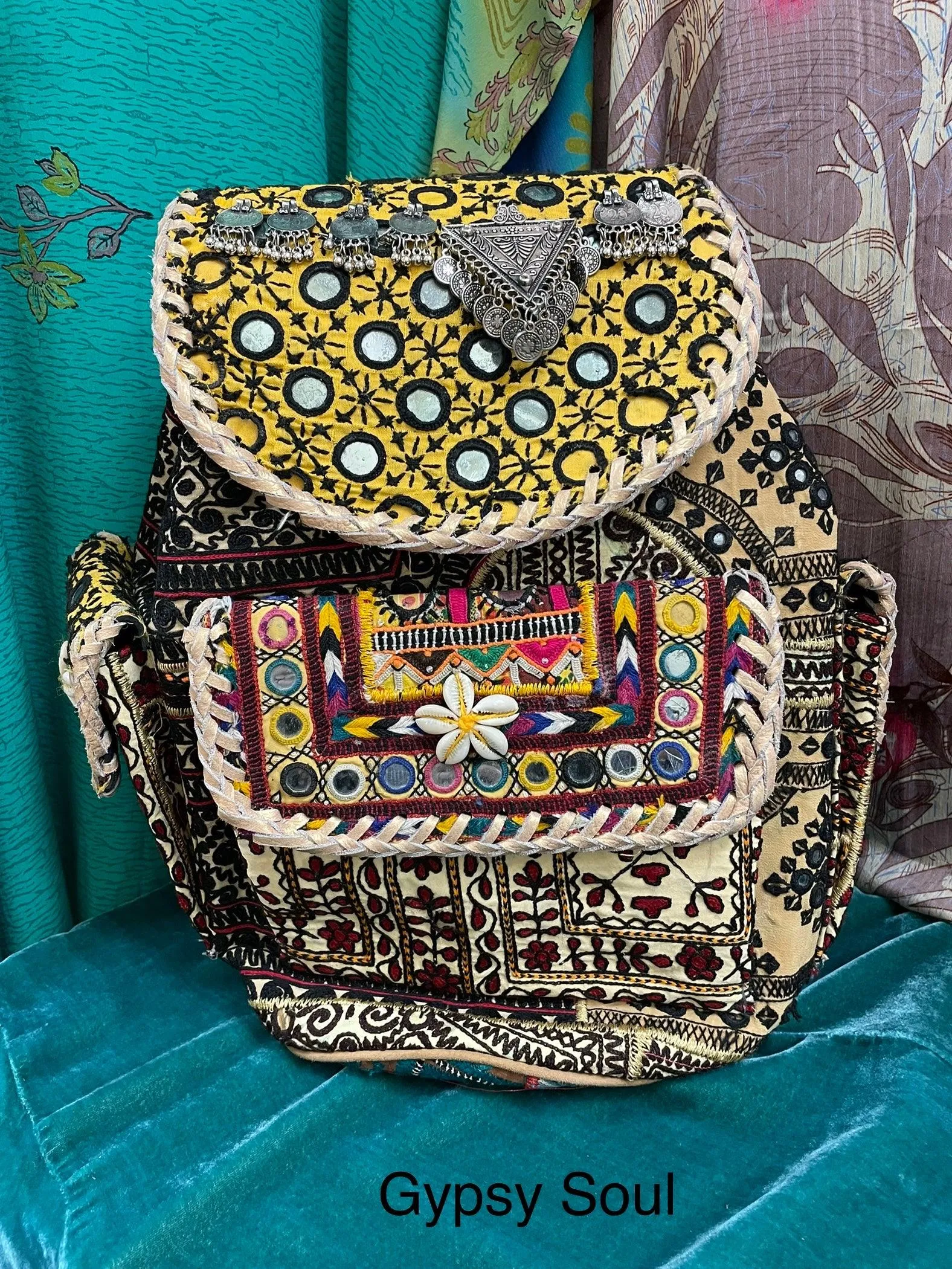 Upcycled Embroidered Market Backpack by Kantha Bae