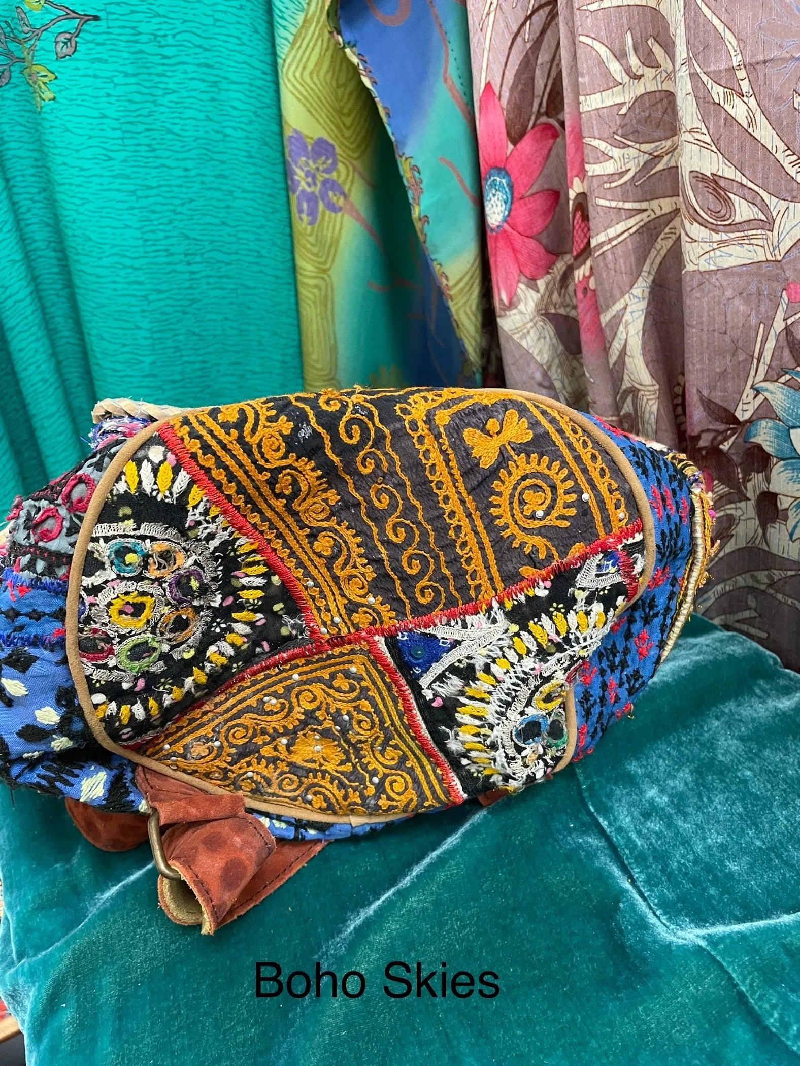 Upcycled Embroidered Market Backpack by Kantha Bae