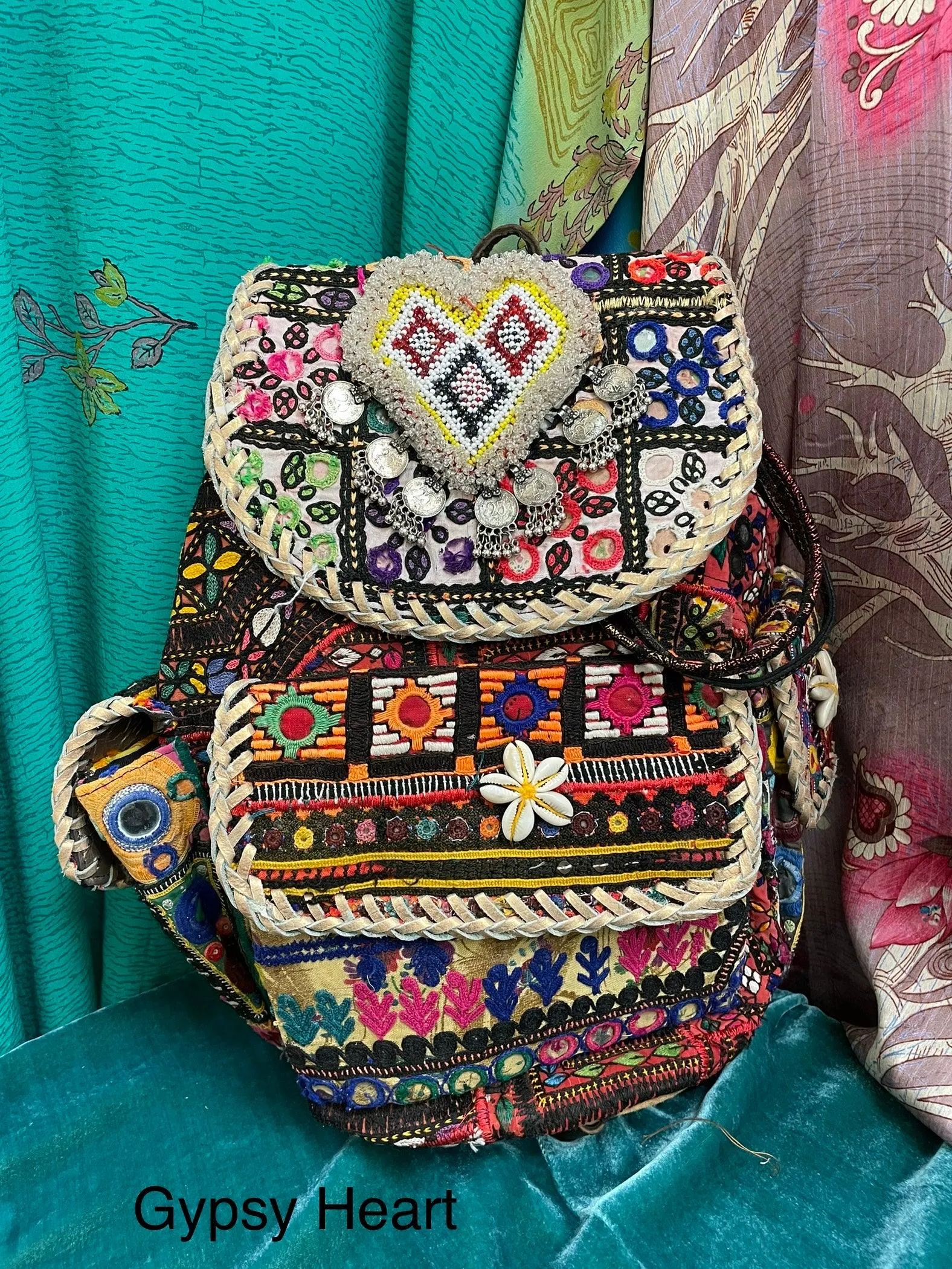 Upcycled Embroidered Market Backpack by Kantha Bae