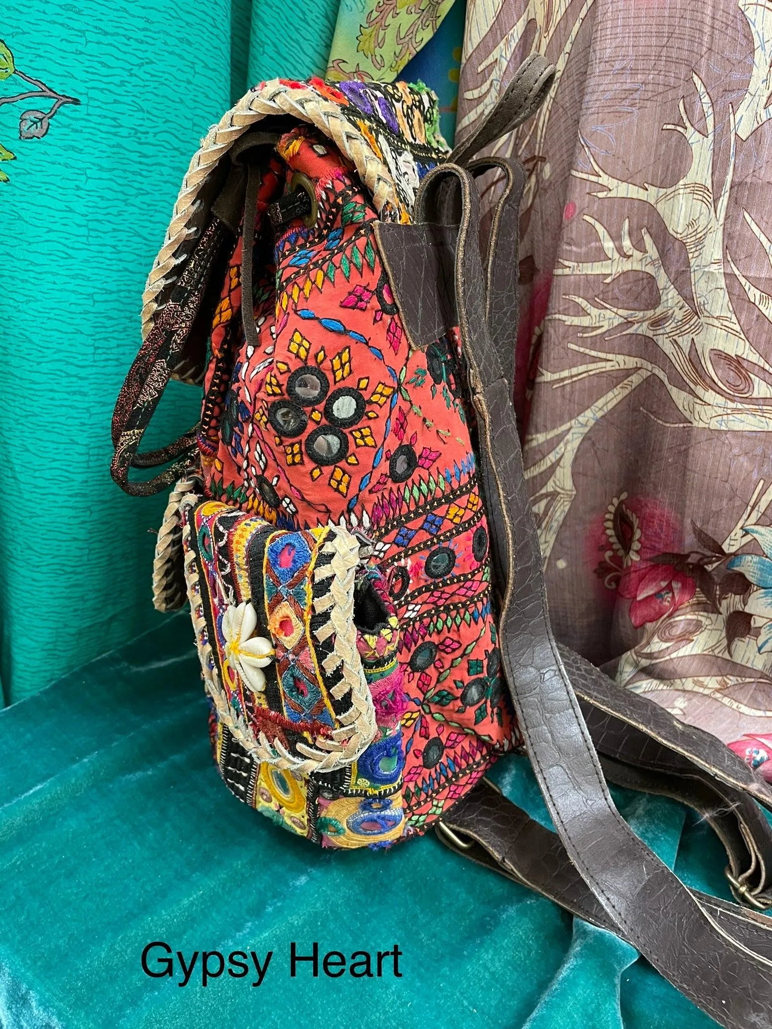 Upcycled Embroidered Market Backpack by Kantha Bae