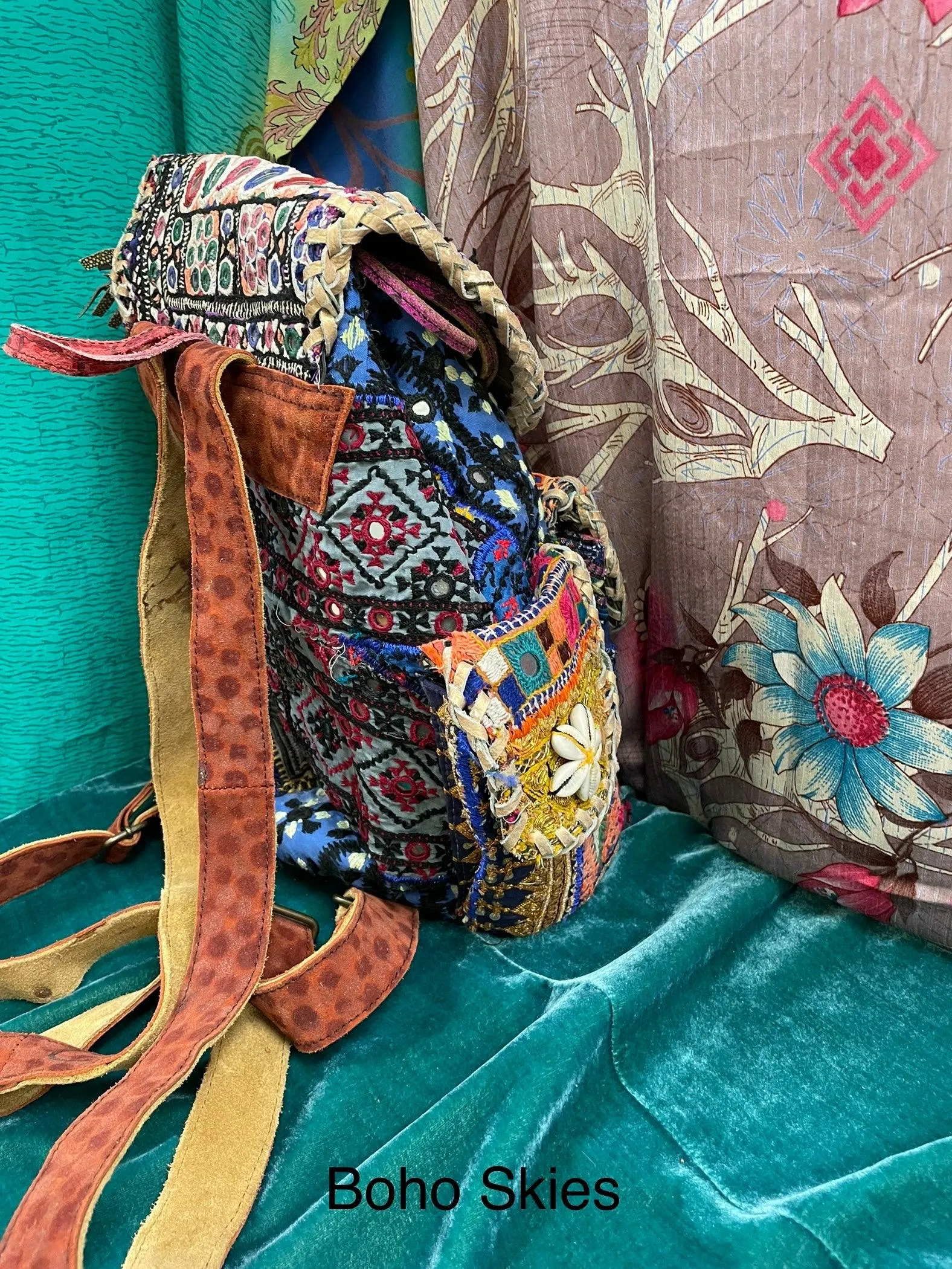 Upcycled Embroidered Market Backpack by Kantha Bae