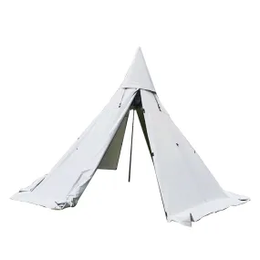 valiant 4 Season Brown Waterproof Oxford Teepee Tent with Stove Jack Camp Pyramid Tent with Half Mesh