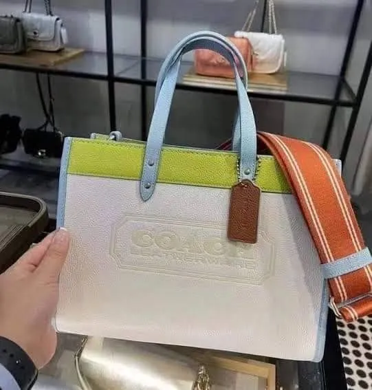 Vertical Field Tote Leather Handbag For Women