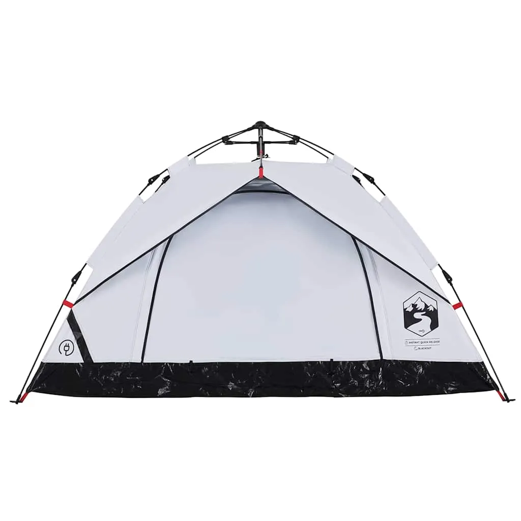 vidaXL Camping Tent Dome 2-Person White Blackout Fabric Quick Release