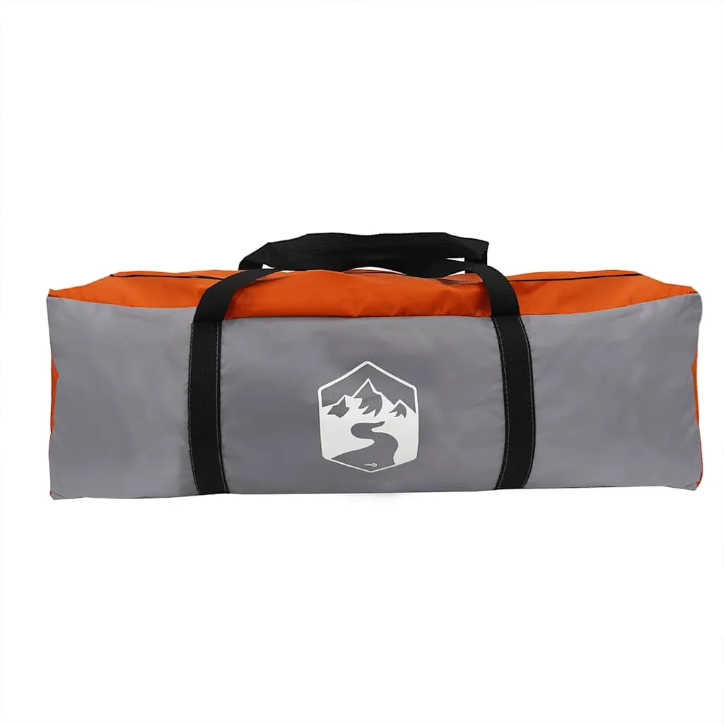 vidaXL Family Tent Tipi 6-Person Grey and Orange Waterproof