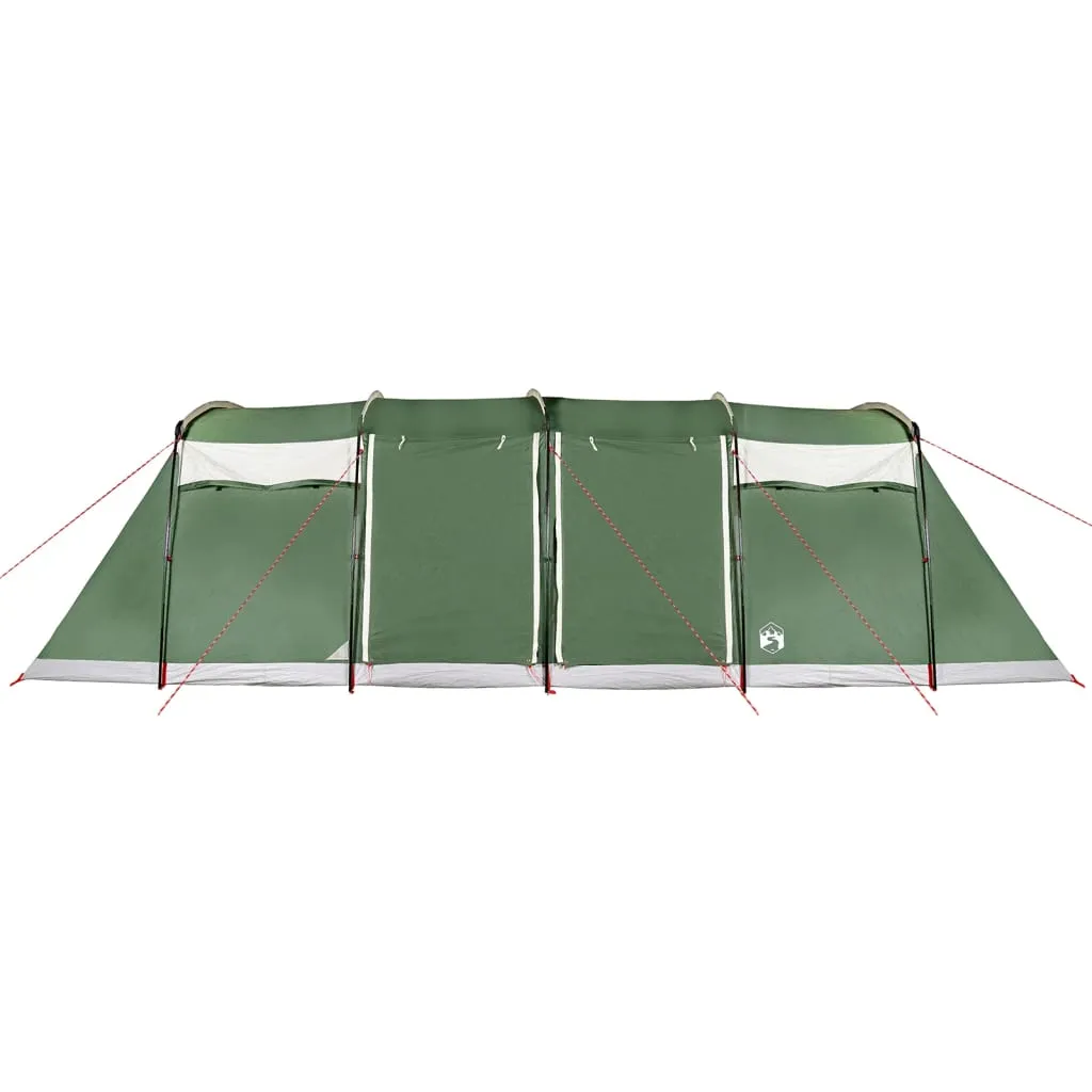 vidaXL Family Tent Tunnel 10-Person Green Waterproof