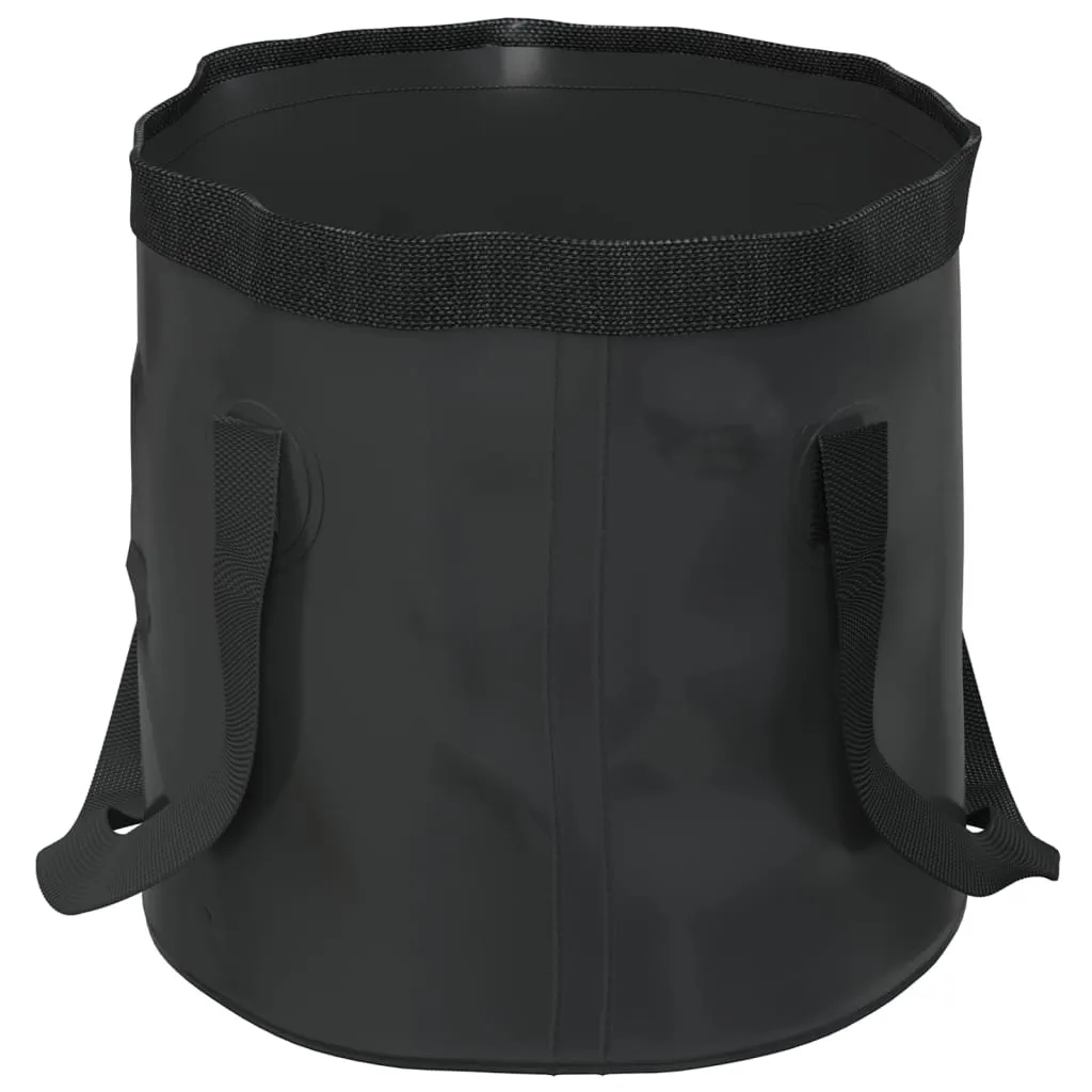 vidaXL Folding Buckets 2 pcs Black 20 L PVC