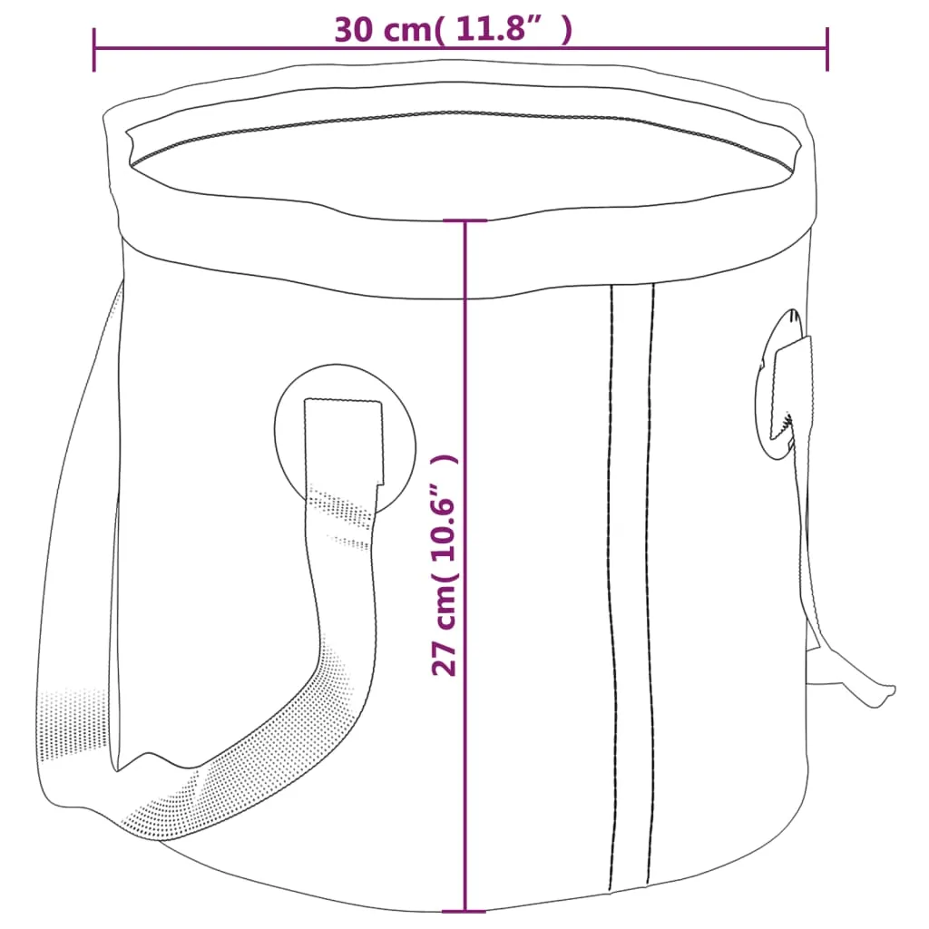 vidaXL Folding Buckets 2 pcs Black 20 L PVC