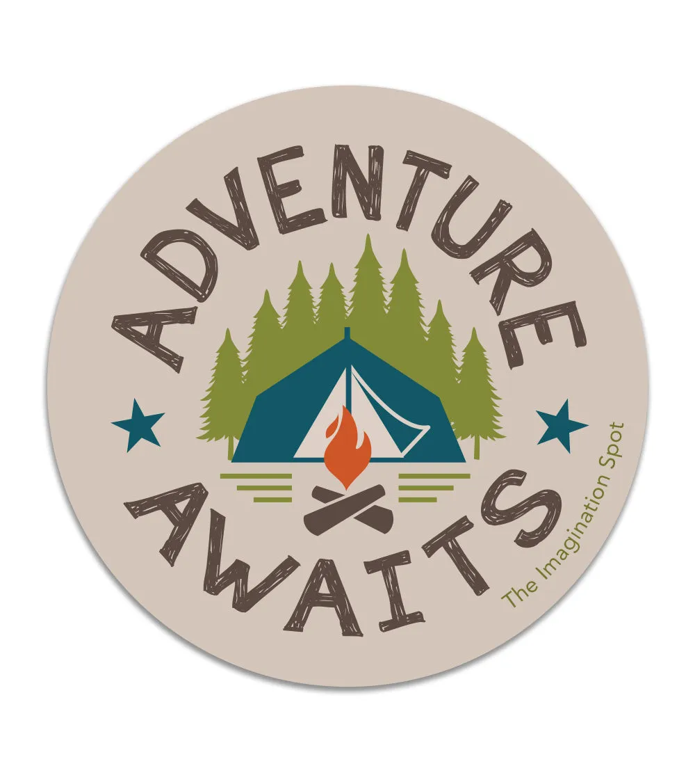 Vinyl Stickers - Adventure Awaits - camping sticker