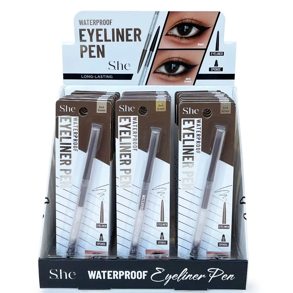 Waterproof Eyeliner Pen Dark Brown (24 units)