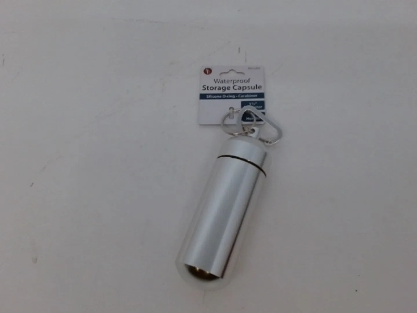 Waterproof Storage Capsule 1.5" X 5" Aluminum W/carabiner