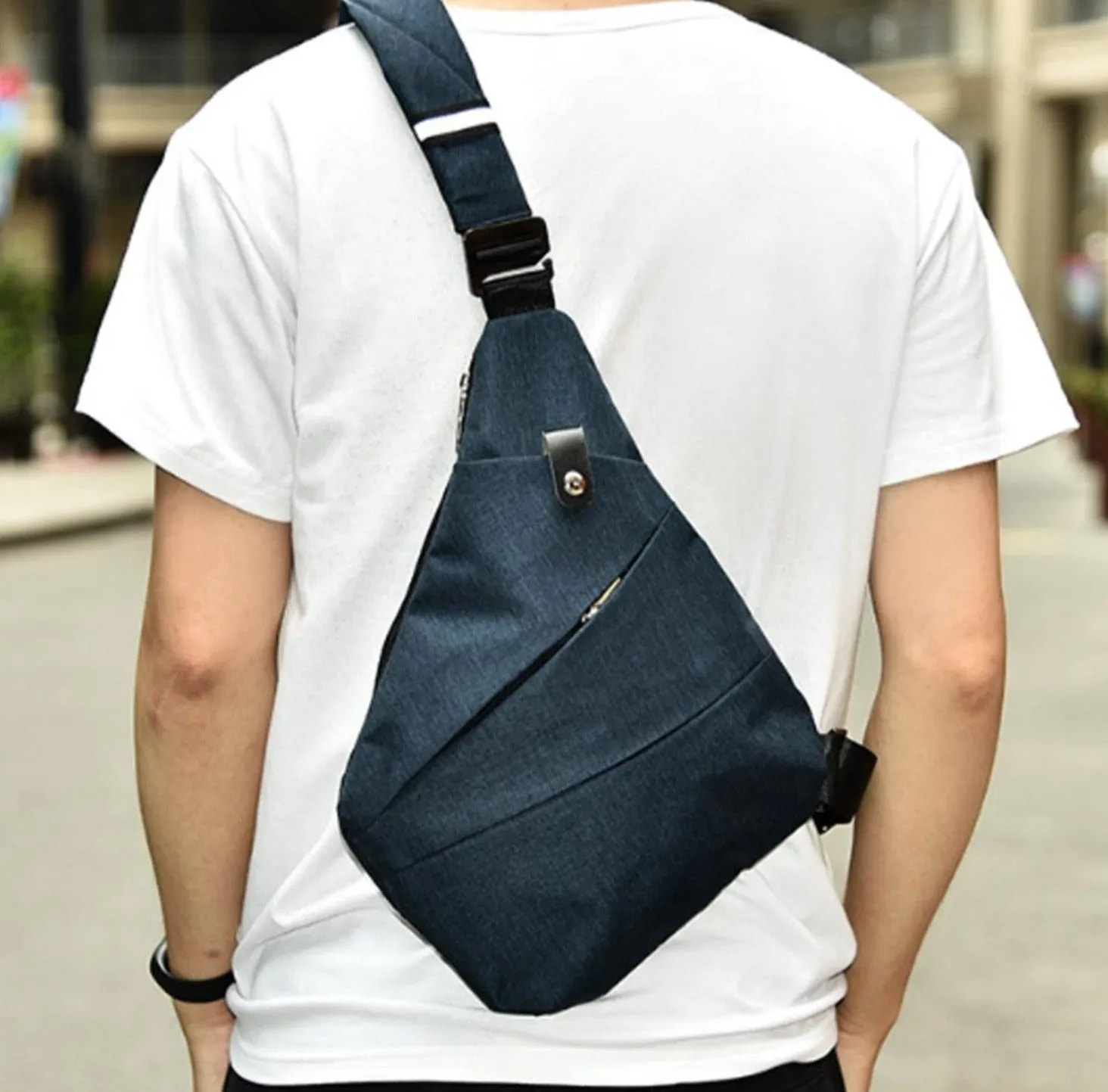 Waterproof Triangle Side Crossbody Bag Gray