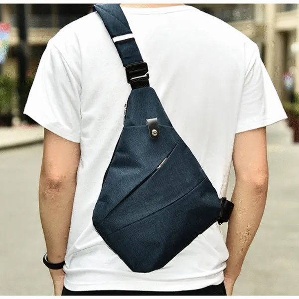 Waterproof Triangle Side Crossbody Bag Gray