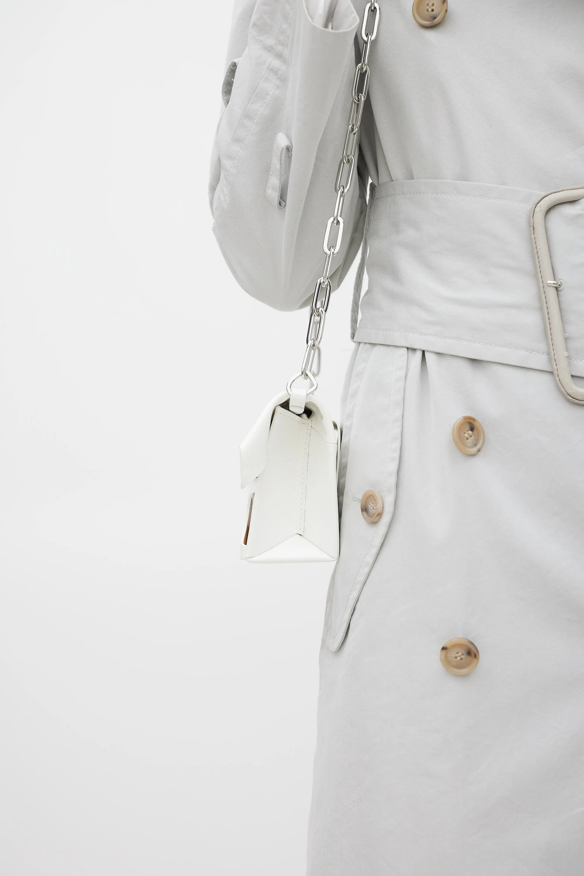 White Patent Leather Snatched Classique Bag