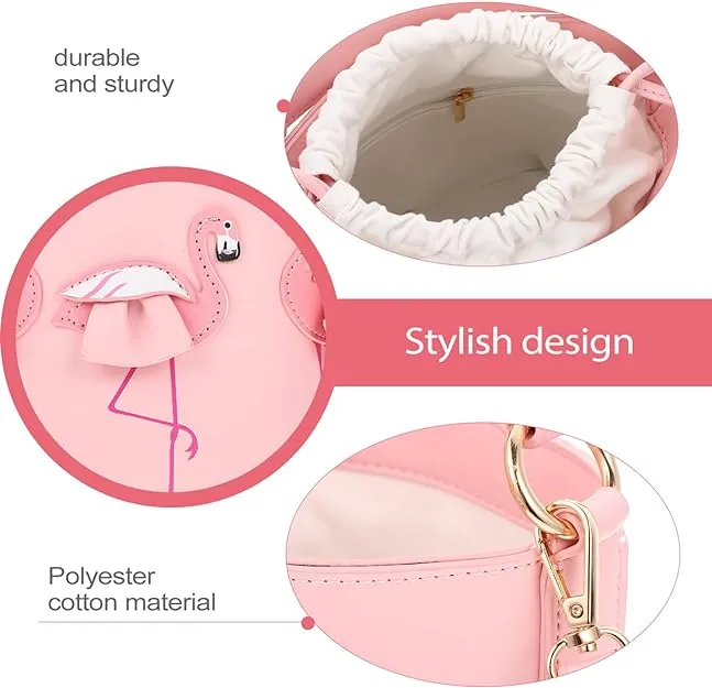 Women's Handbag Portable Tote for Small Pink Bucket Shoulder S16595